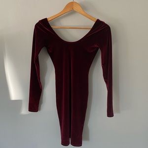 red velvet body con dress